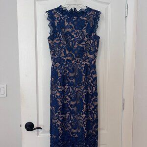 Dress the Population Blue Lace Dress - Size XS